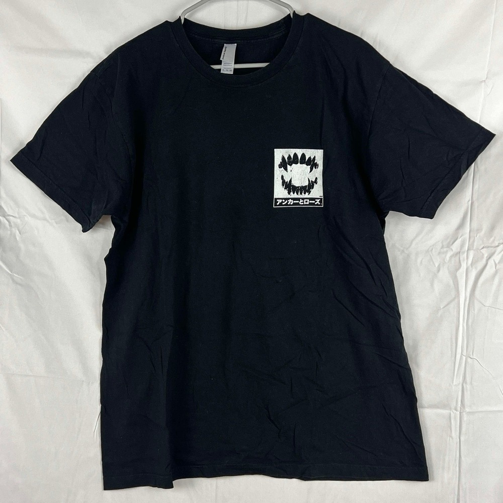 American Apparel T-Shirt‎ XL Fangs Black Graphic Art Punk Goth Anchor & Rose